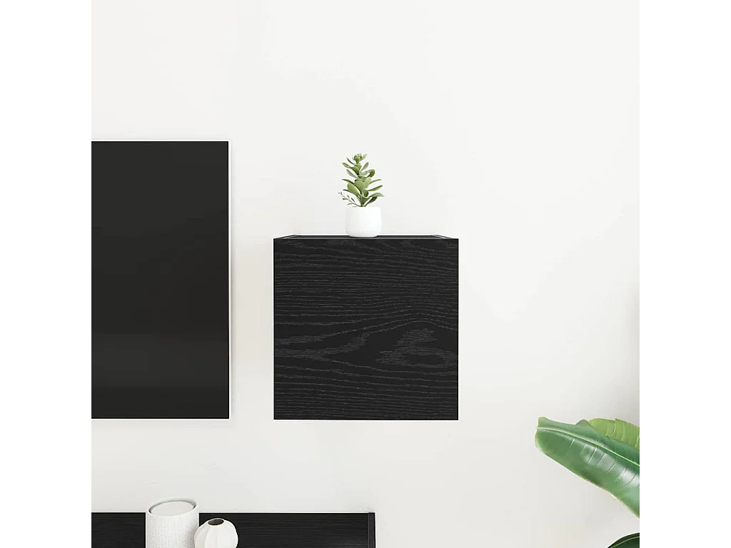 Meuble TV Noir 30.5 x 30 x 30 cm Bois d'ingénierie
