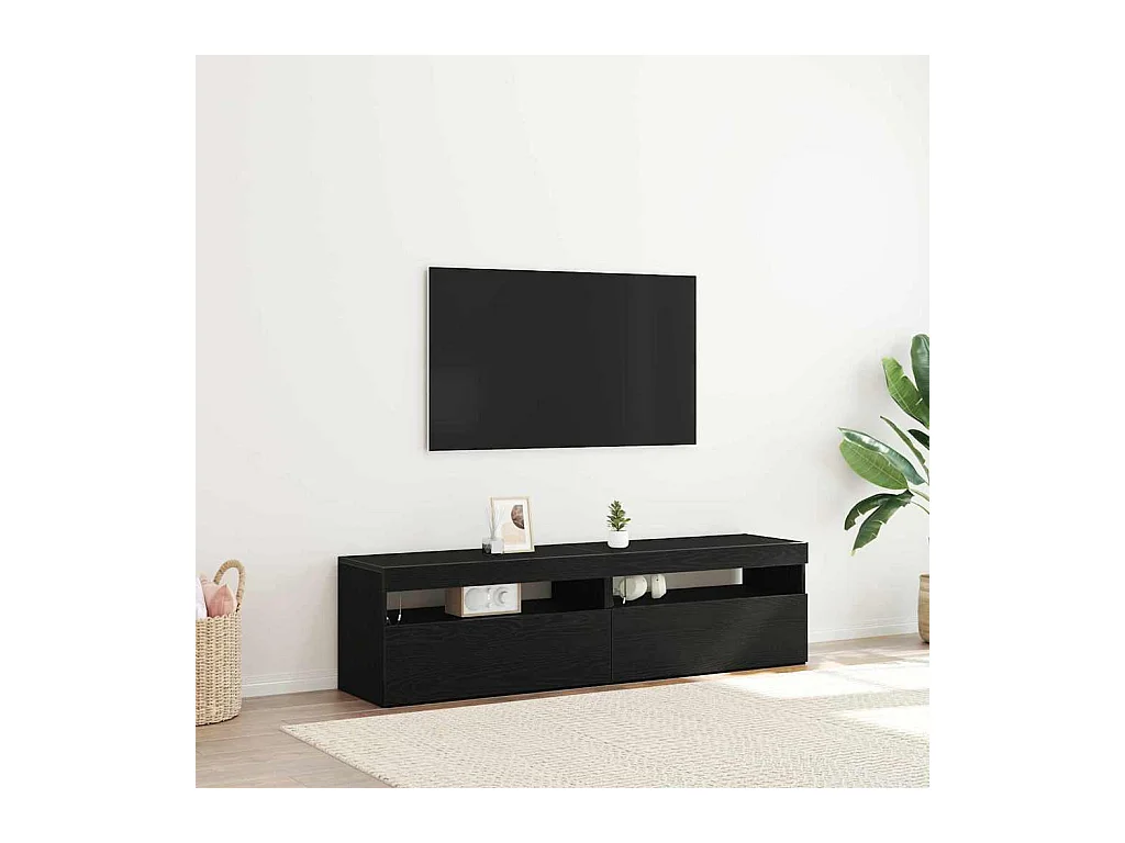Gabinete para TV 2 peças Preto 75 x 35 x 40 cm Madeira processada