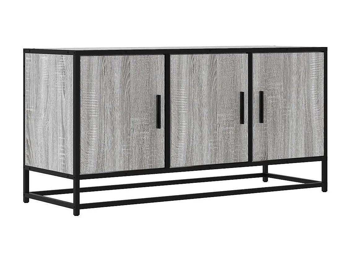 Meuble TV sonoma gris 100x35x50 cm bois d'ingénierie et métal