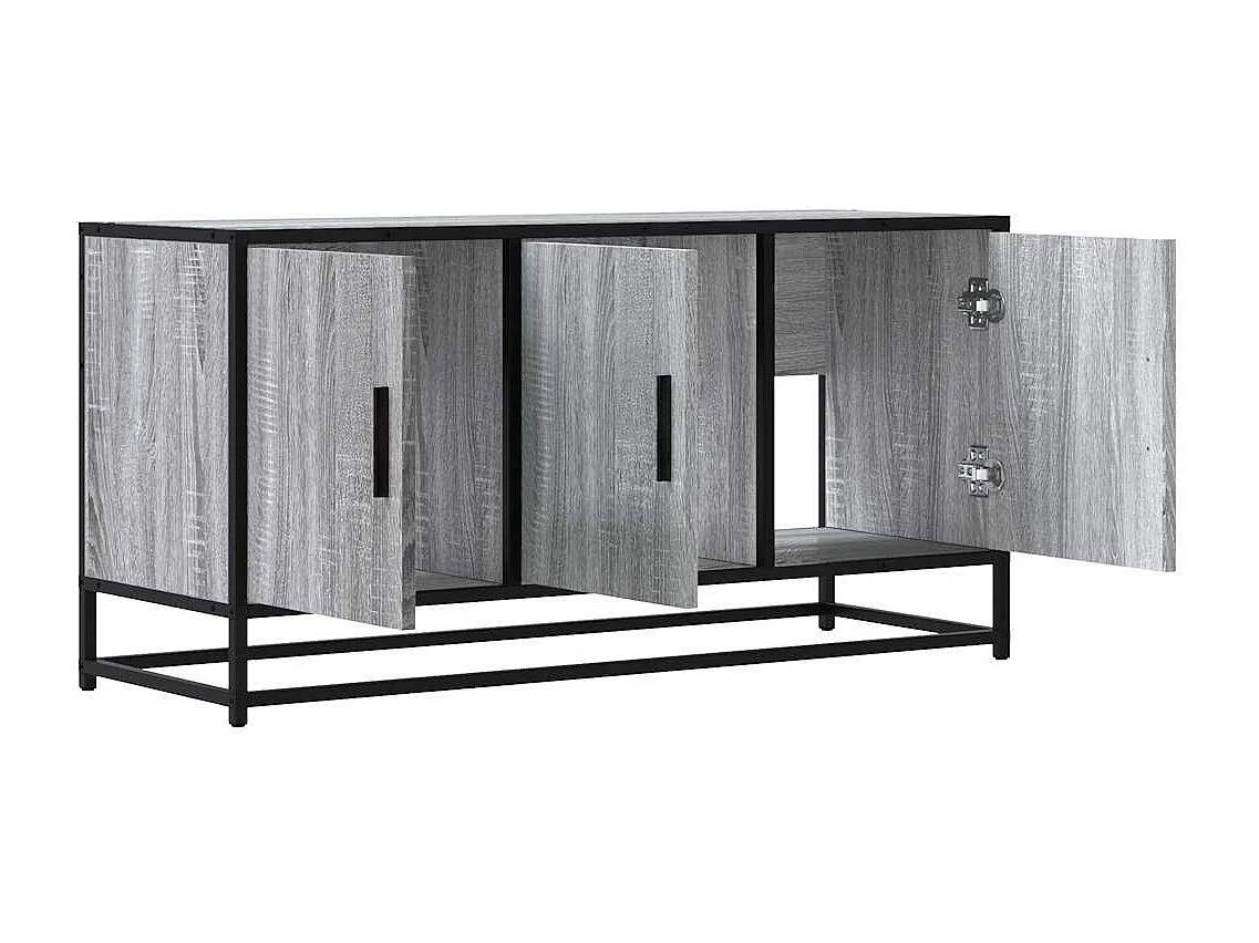Meuble TV sonoma gris 100x35x50 cm bois d'ingénierie et métal