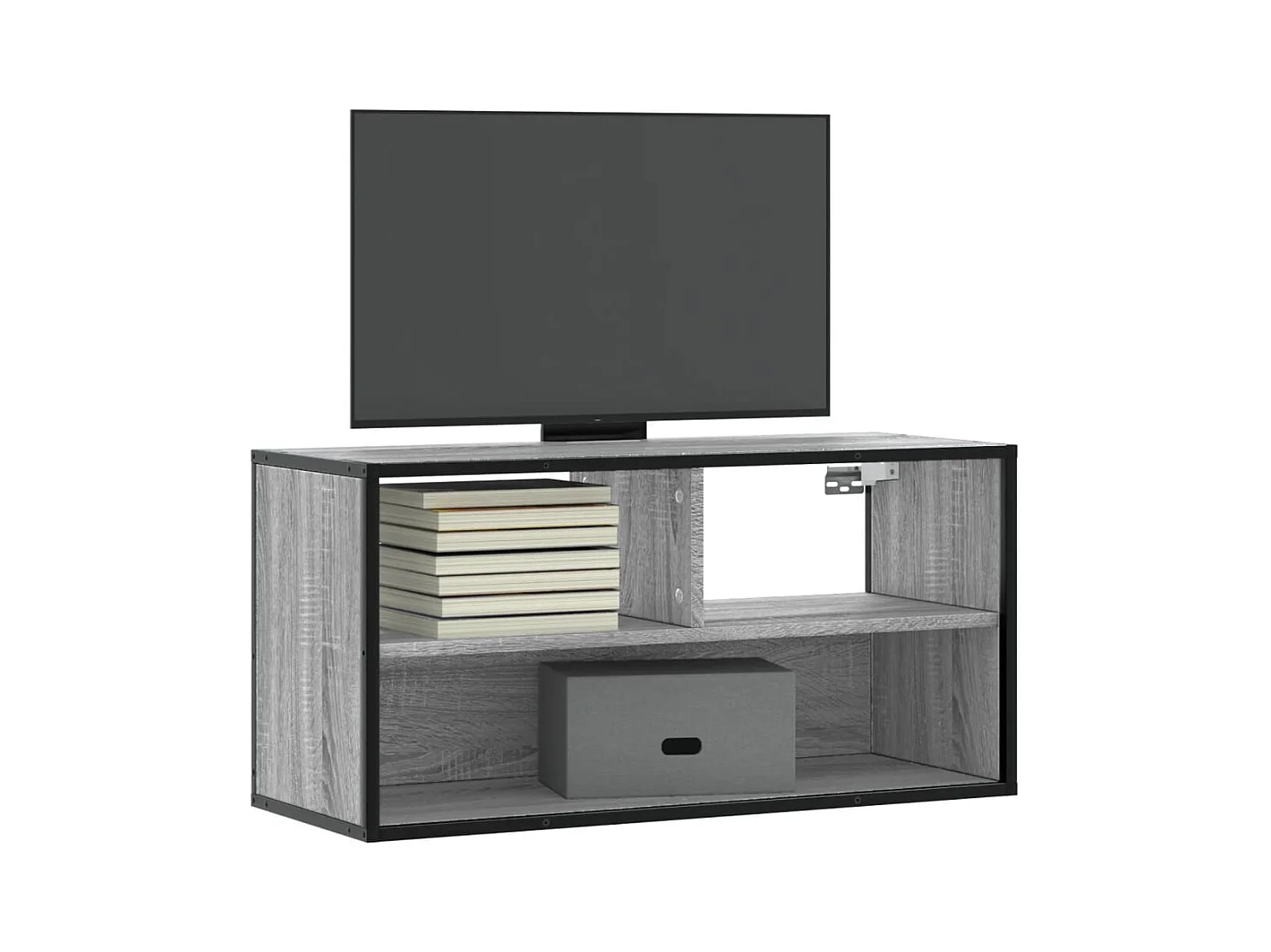 Meuble TV sonoma gris 80x31x39,5 cm bois d'ingénierie et métal
