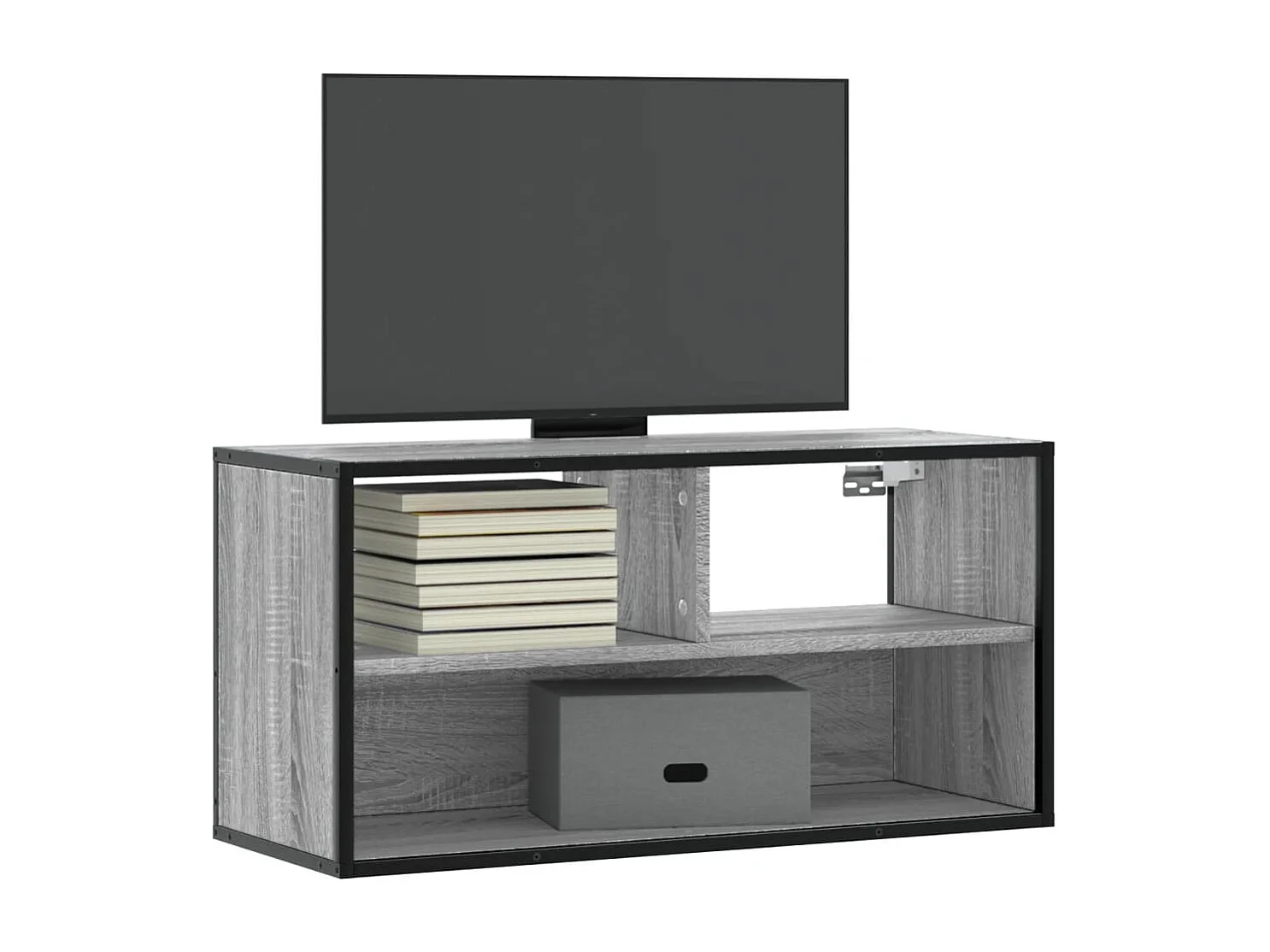 Meuble TV sonoma gris 80x31x39,5 cm bois d'ingénierie et métal