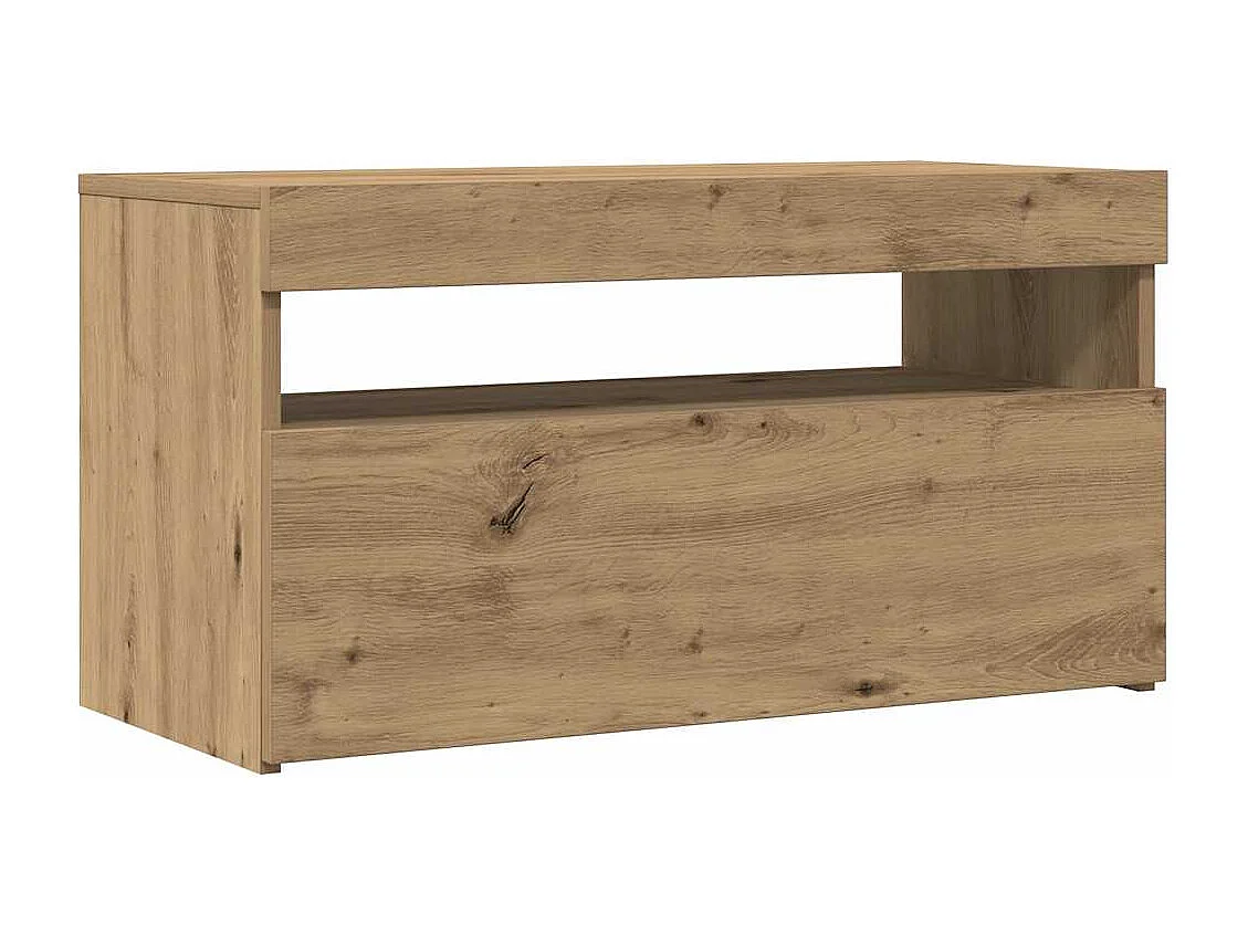 Meubles TV avec lumières LED 2 pièces chêne artisanal