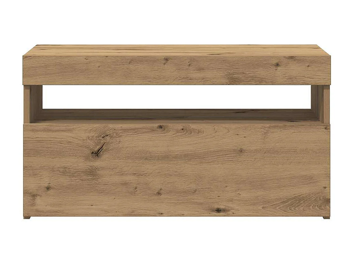 Meubles TV avec lumières LED 2 pièces chêne artisanal