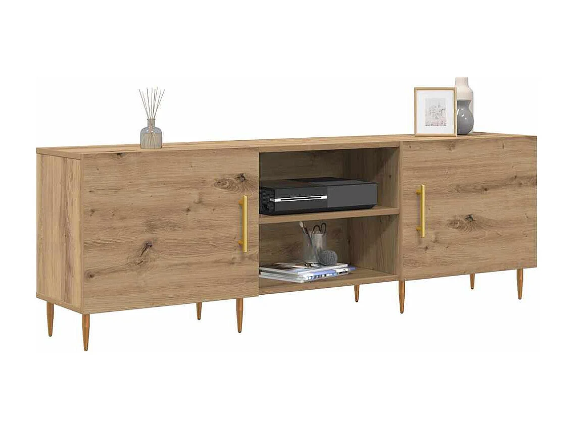 Meuble TV chêne artisanal 150 x 30 x 50 cm Bois d'ingénierie