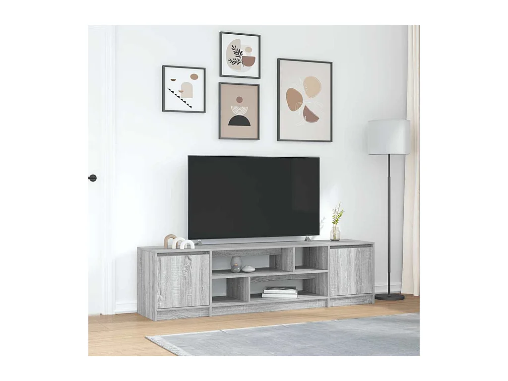 Meuble TV sonoma gris 188,5x41x50 cm bois d'ingénierie