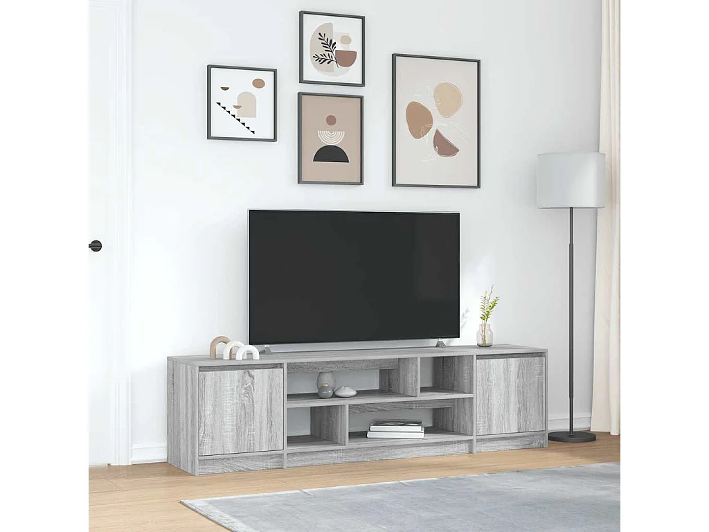 Meuble TV sonoma gris 188,5x41x50 cm bois d'ingénierie