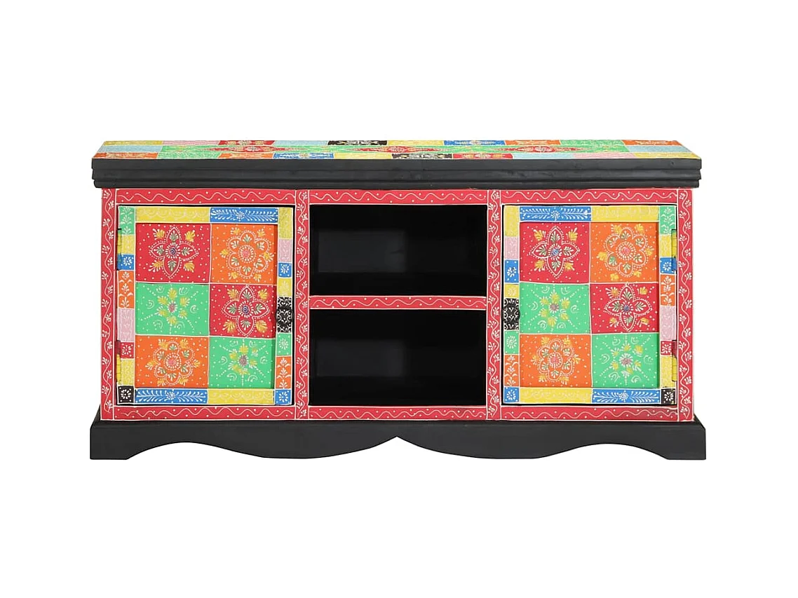Meuble TV Multicolore 100 x 35 x 50 cm Bois de manguier massif