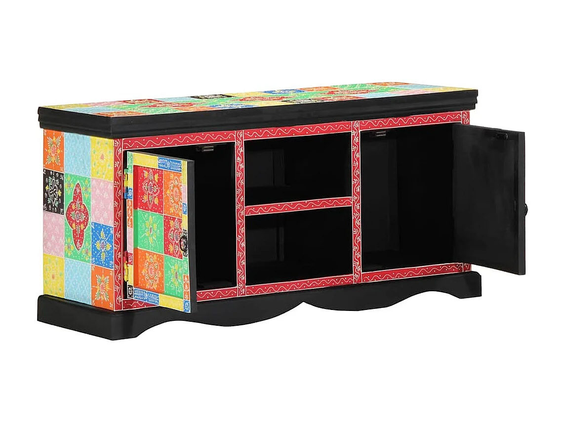 Meuble TV Multicolore 100 x 35 x 50 cm Bois de manguier massif
