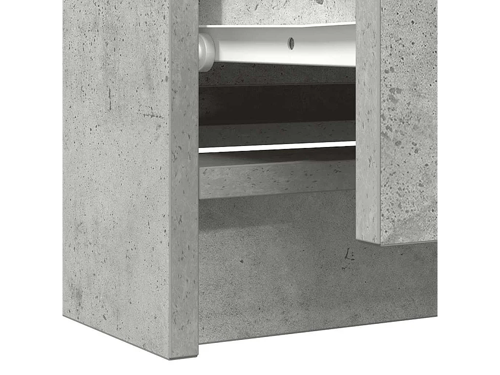 Meuble TV gris béton 100x35x54 cm bois d'ingénierie