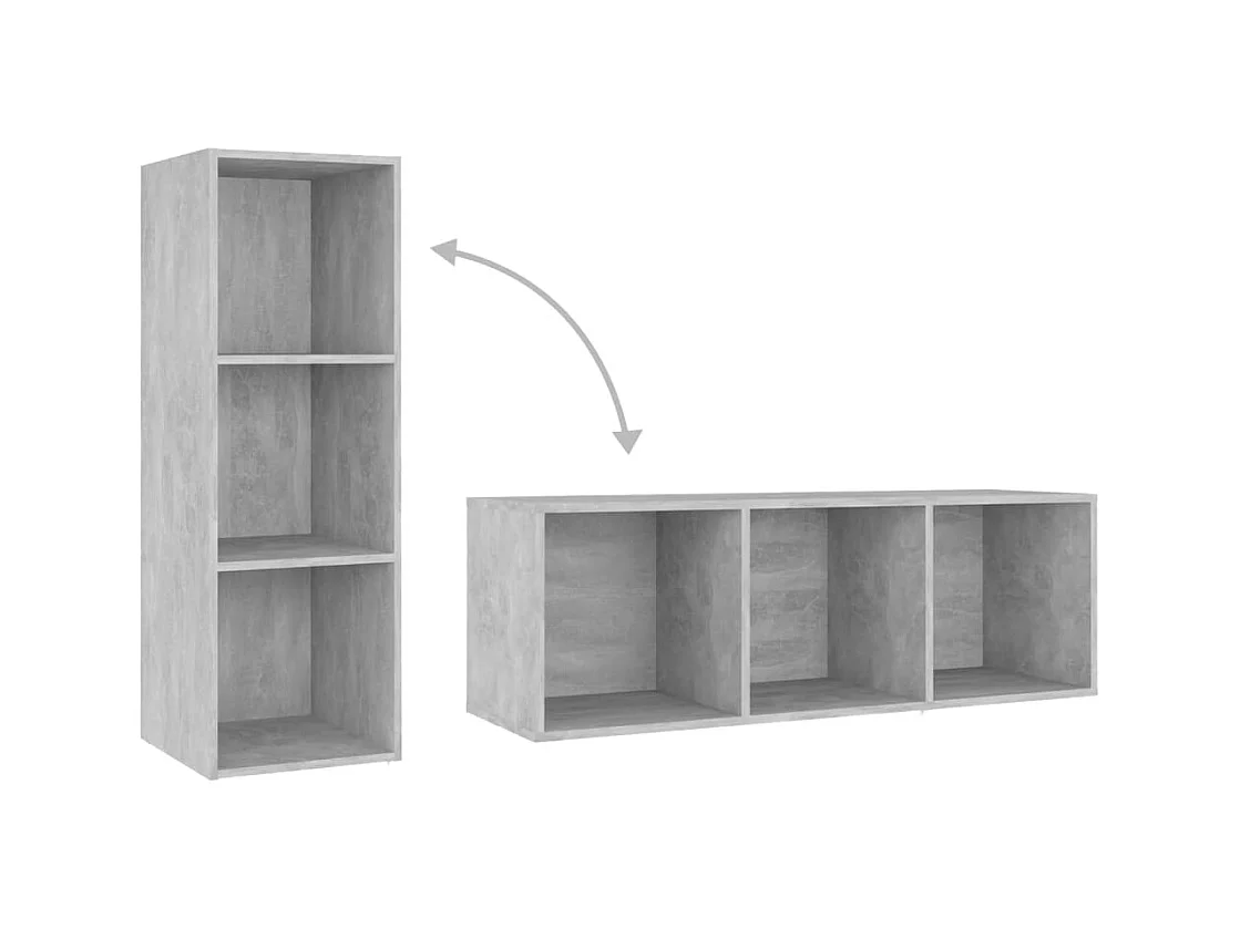 Meubles TV 4 pièces Gris béton 107x35x37 cm Bois d'ingénierie