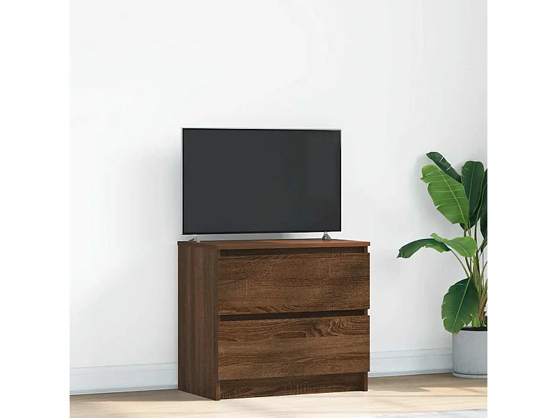 Meuble TV chêne marron 60x35x54 cm bois d'ingénierie