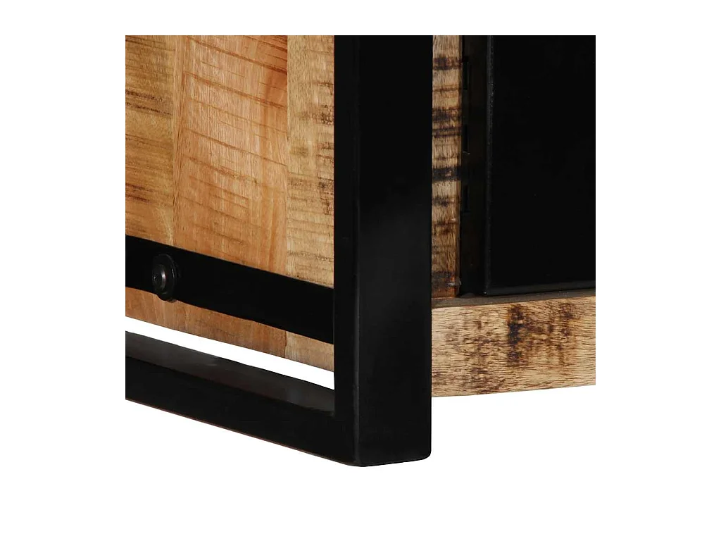 Meuble TV 80x30x35 cm bois massif de manguier brut