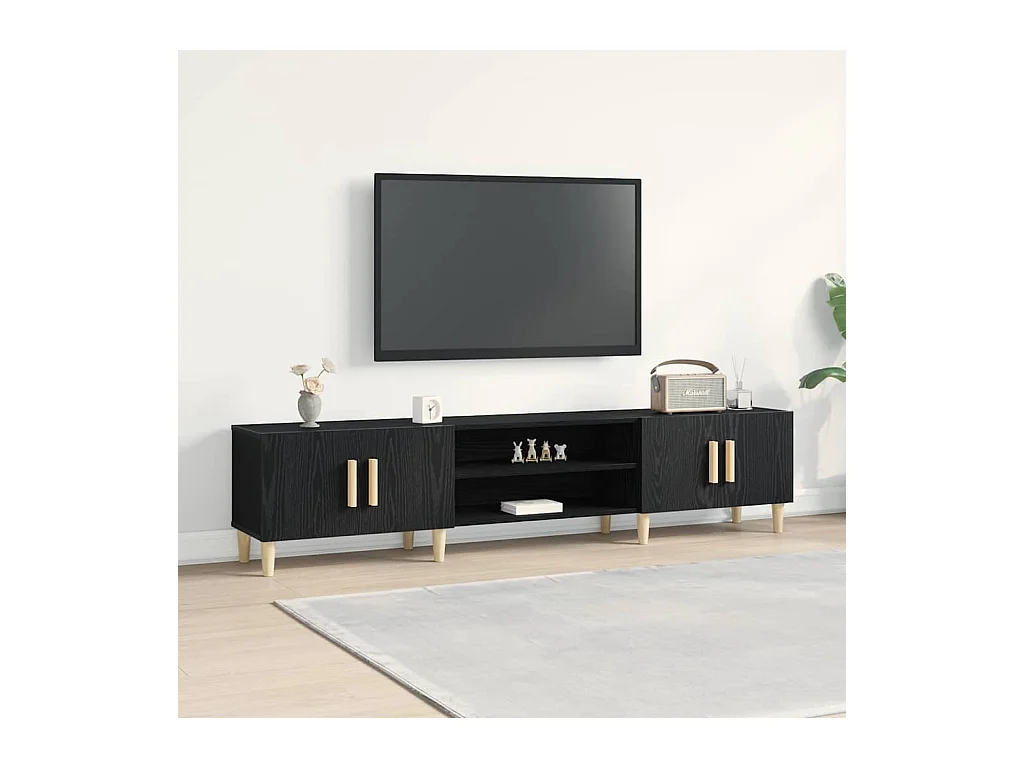 Meuble TV Chêne noir 180 x 31.5 x 40 cm Bois d'ingénierie