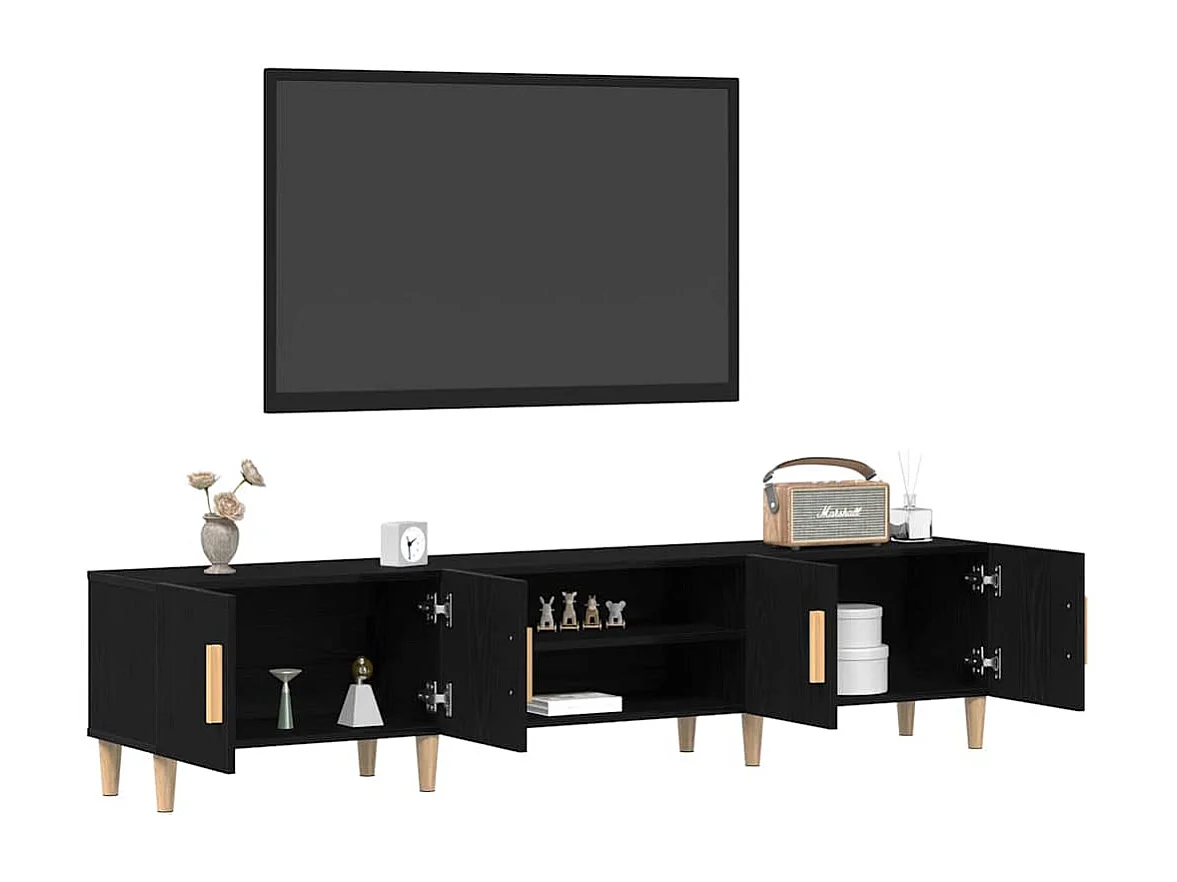 Meuble TV Chêne noir 180 x 31.5 x 40 cm Bois d'ingénierie