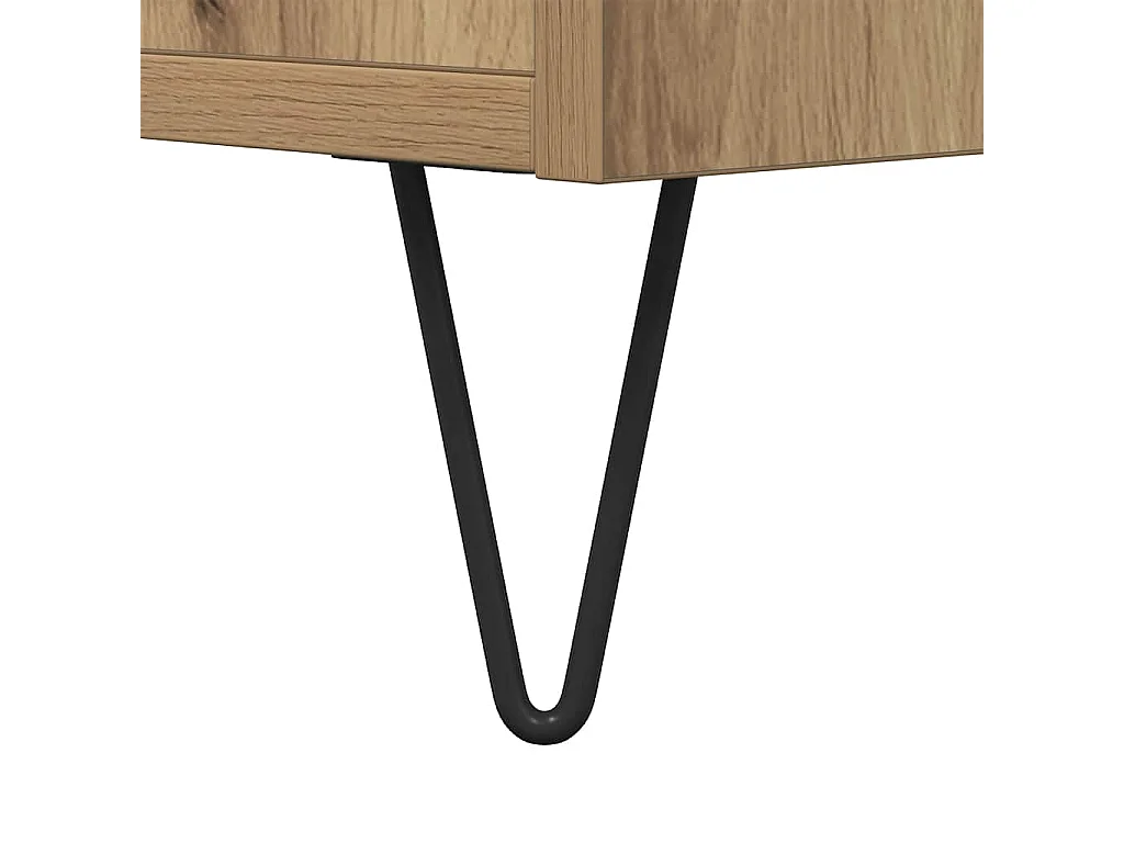 Meuble TV chêne artisanal 150x30x44,5 cm bois d'ingénierie