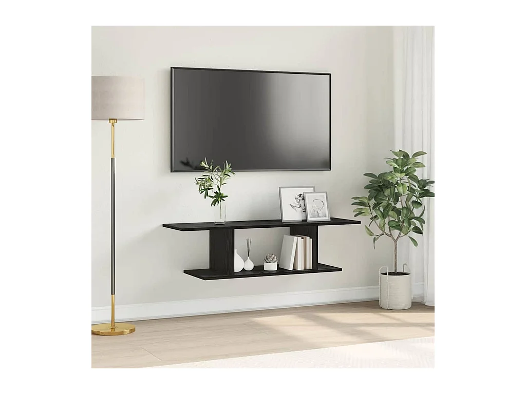 Meuble TV Noir 103 x 30 x 26,5 cm Bois d'ingénierie