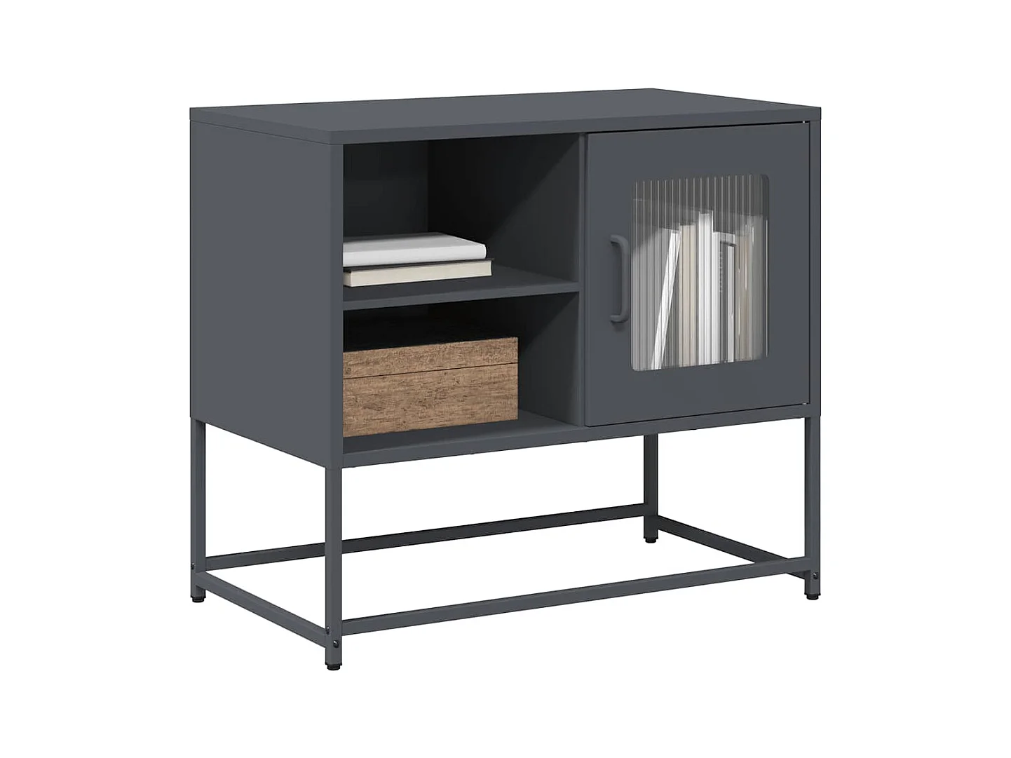 Mueble para TV de acero gris antracita 68x39x60,5 cm