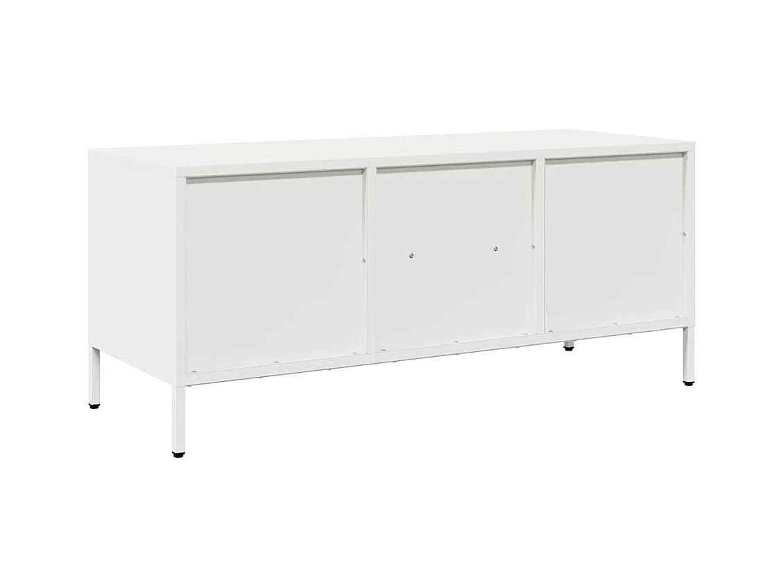 Meuble TV blanc 101,5x39x43,5 cm acier laminé à froid