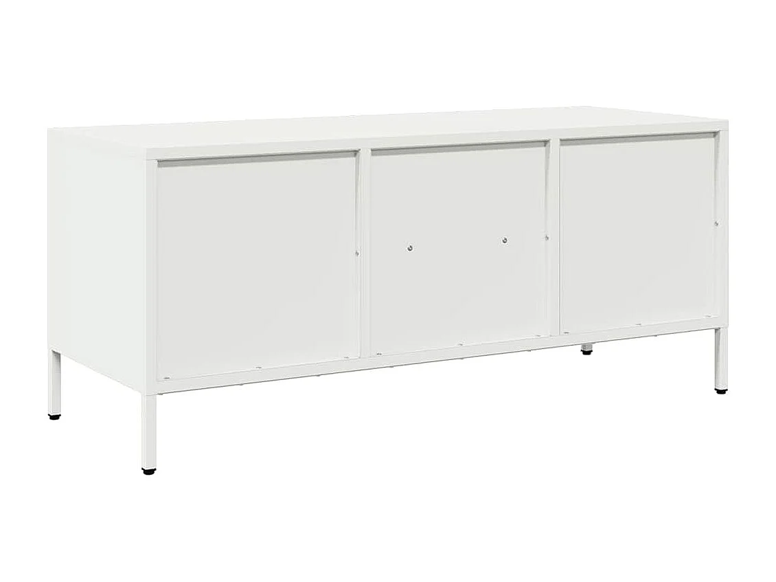 Meuble TV blanc 101,5x39x43,5 cm acier laminé à froid