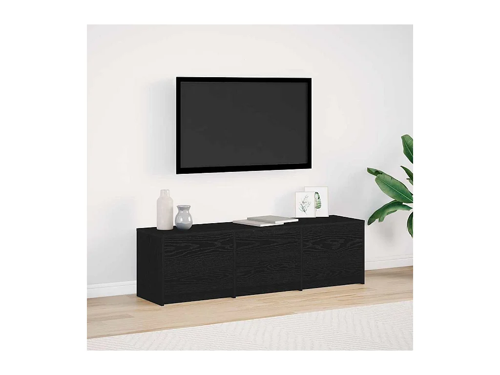 Meuble TV Chêne noir 140 x 34 x 40 cm Bois d'ingénierie