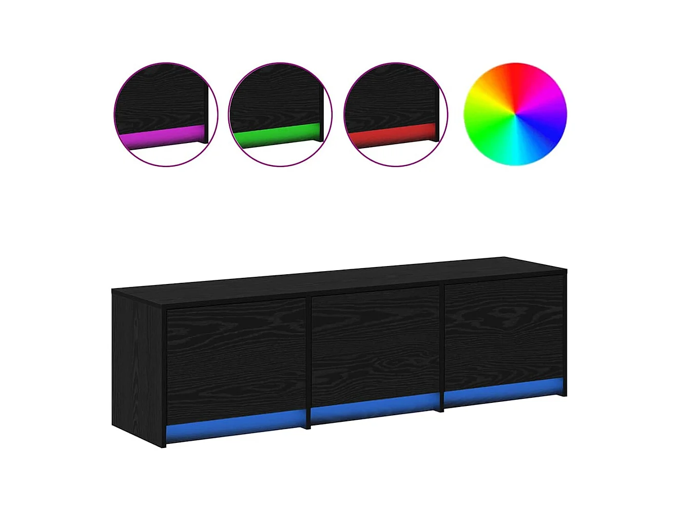 Meuble TV Chêne noir 140 x 34 x 40 cm Bois d'ingénierie