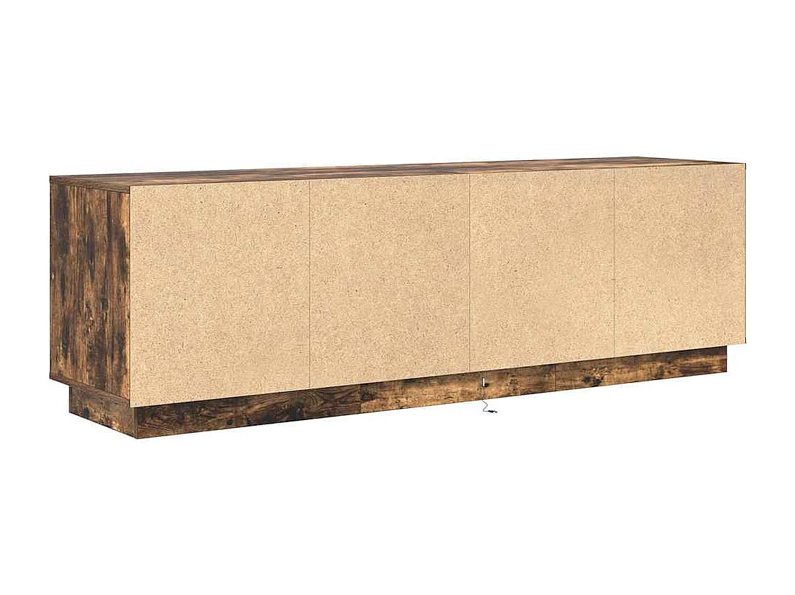 Meuble TV avec lumières LED chêne fumé 160,5x41x50 cm