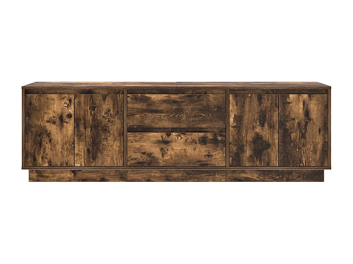 Meuble TV avec lumières LED chêne fumé 160,5x41x50 cm