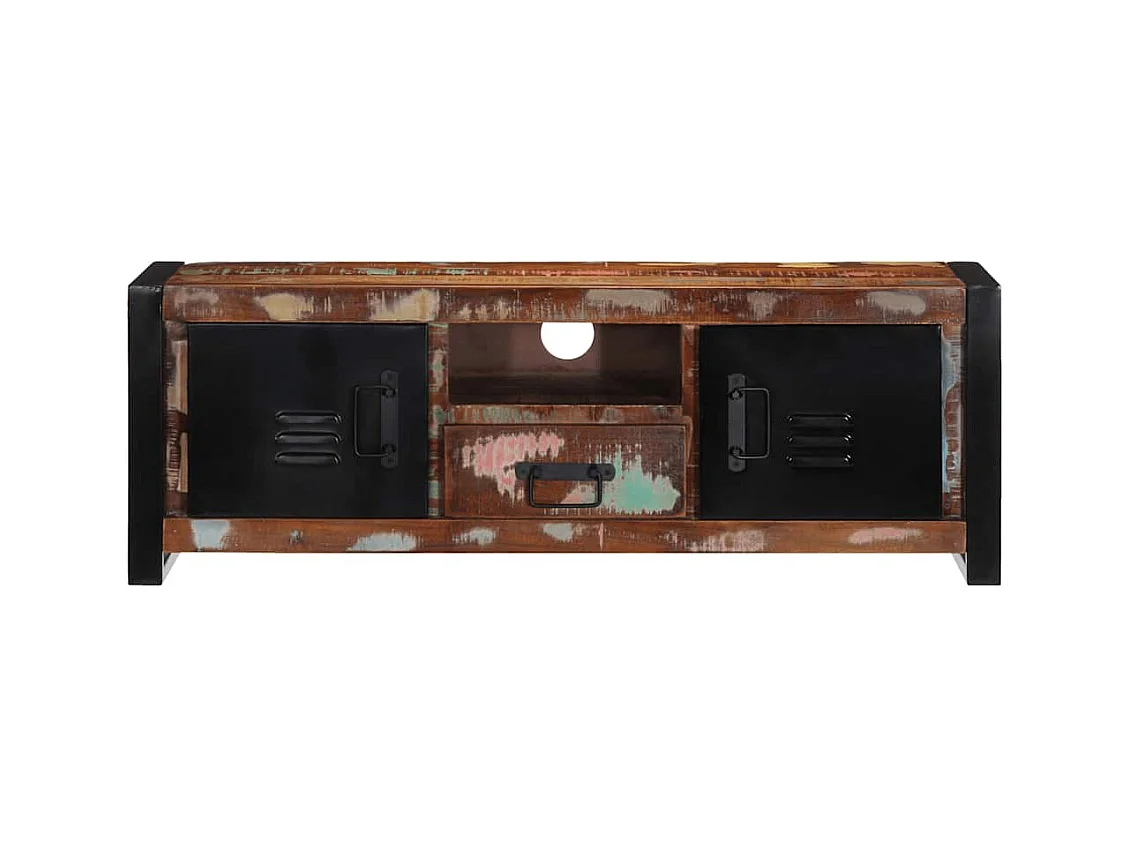 Meuble TV 100x30x35 cm bois de récupération massif