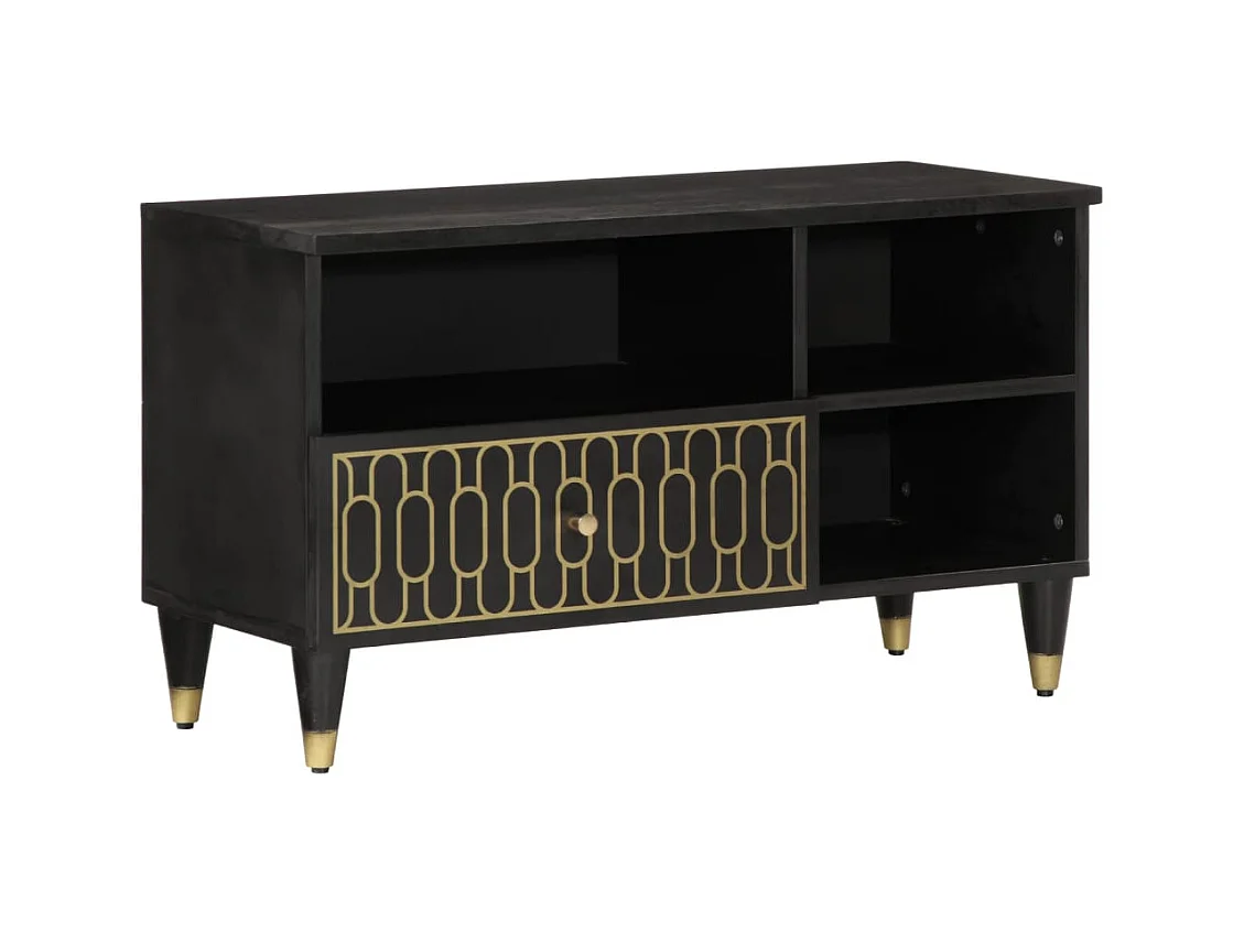 Mueble de TV madera maciza de mango 80x33x46 cm