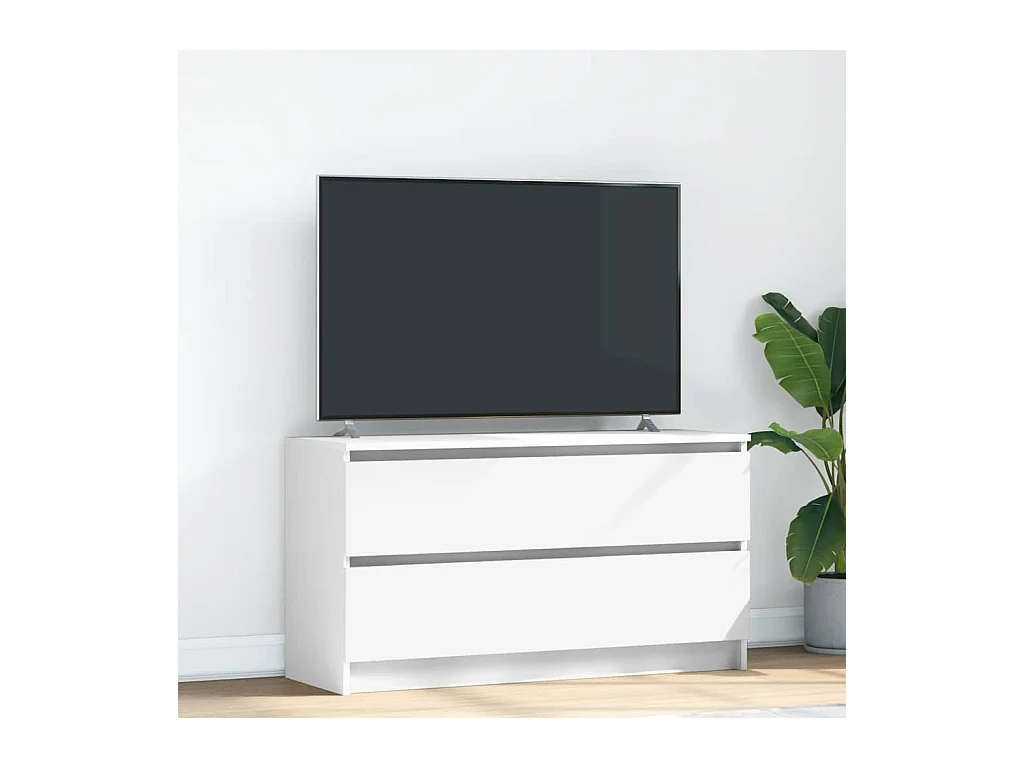 Meuble TV blanc 100x35x54 cm bois d'ingénierie