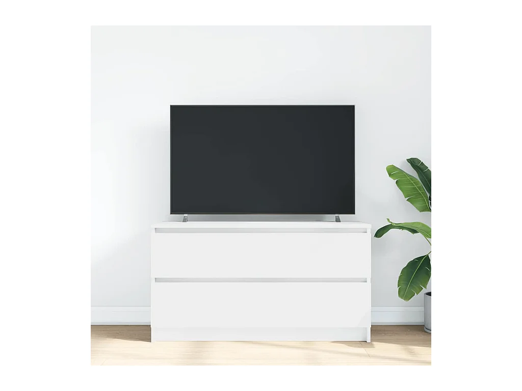 Meuble TV blanc 100x35x54 cm bois d'ingénierie