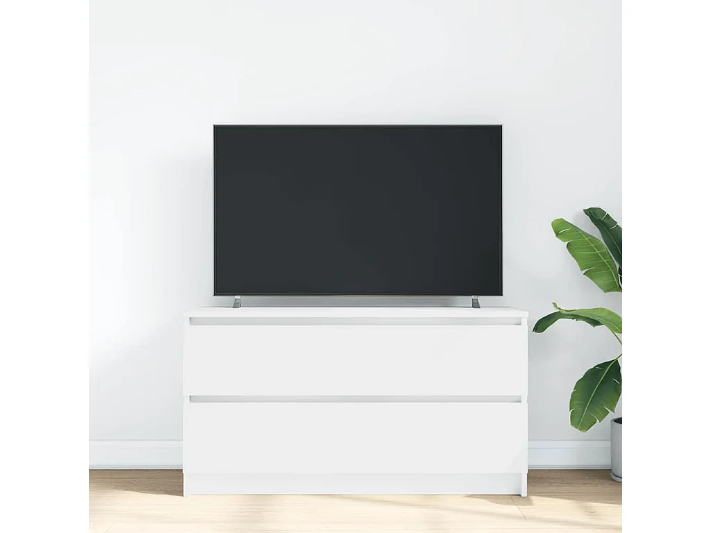 Meuble TV blanc 100x35x54 cm bois d'ingénierie