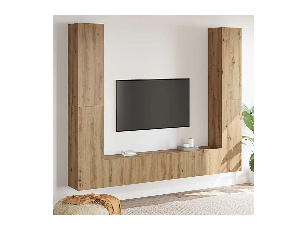 Gabinete para TV 6 peças Castanho 221 x 30 x 180 cm