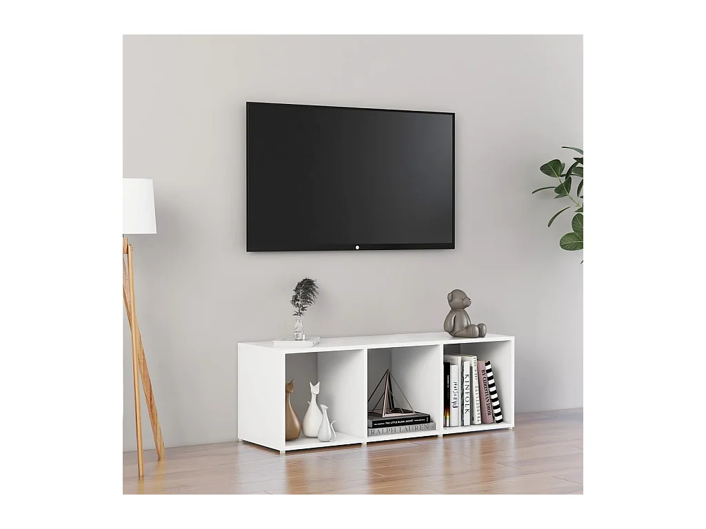 Móvel de TV 107x35x37 cm contraplacado branco