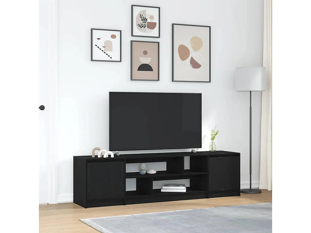 Móvel de TV 188,5x41x50 cm derivados de madeira carvalho preto