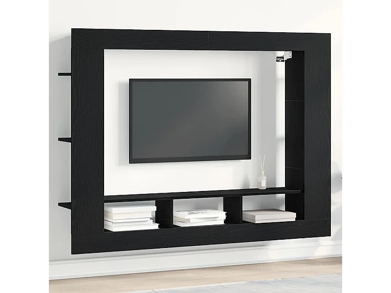 Gabinete de TV Roble negro 152 x 22 x 113 cm