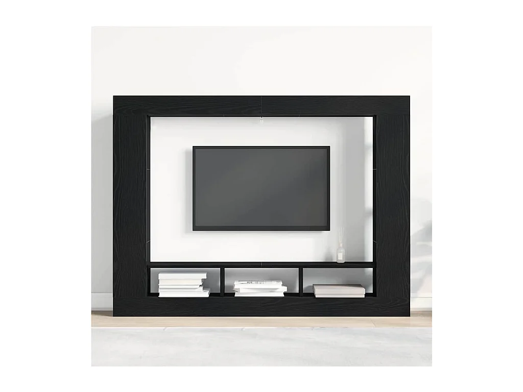 Meuble TV Chêne noir 152 x 22 x 113 cm Bois d'ingénierie