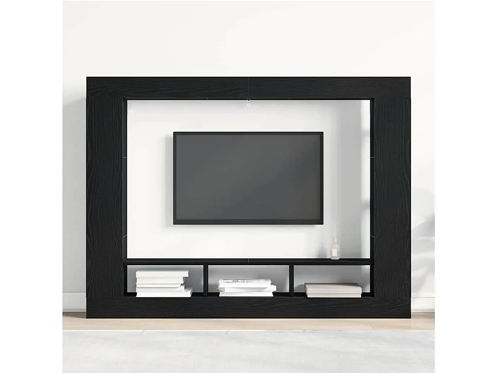 Gabinete para TV Carvalho preto 152 x 22 x 113 cm