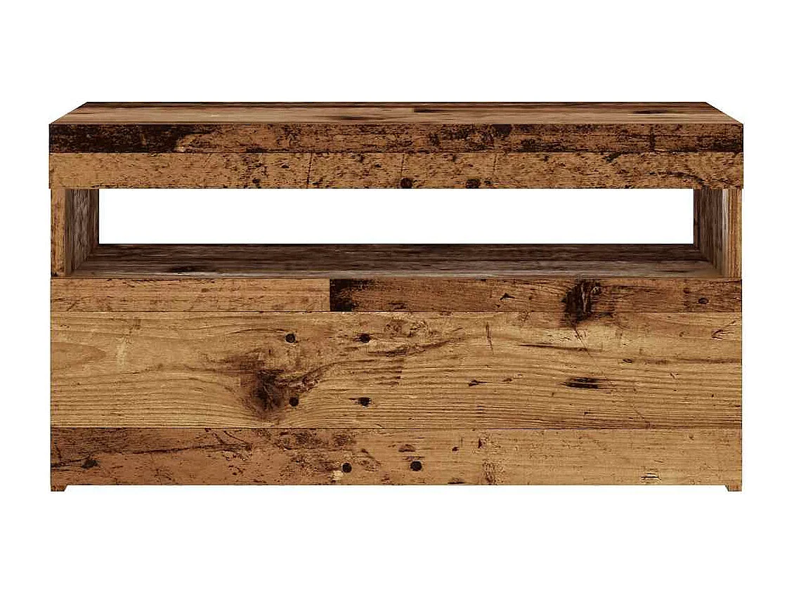 Meubles TV avec lumières LED 2 pièces vieux bois bois d'ingénierie