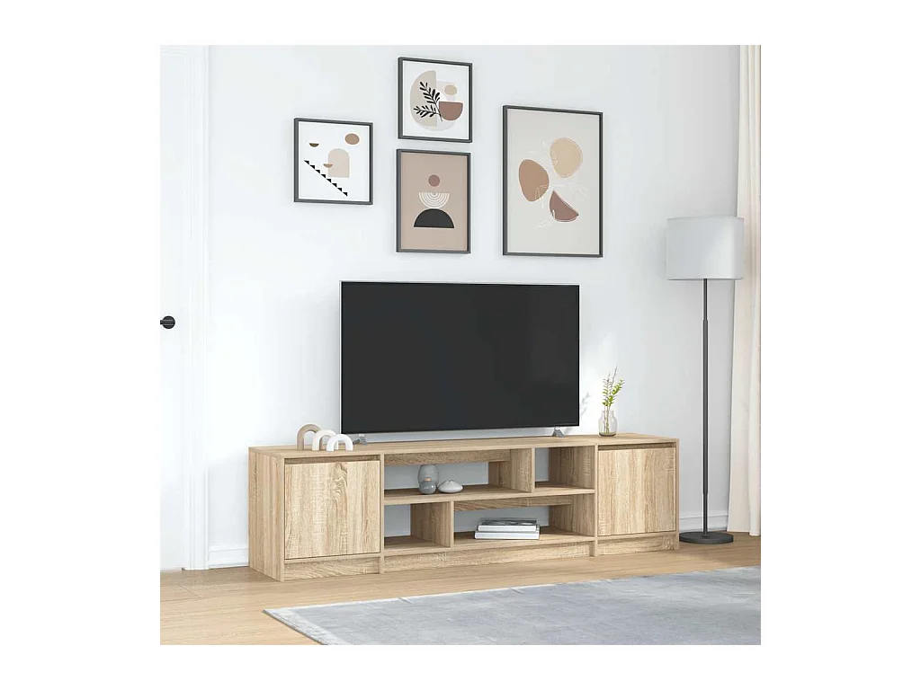 Mueble de TV de roble Sonoma 188,5x41x50 cm Madera ingeniería