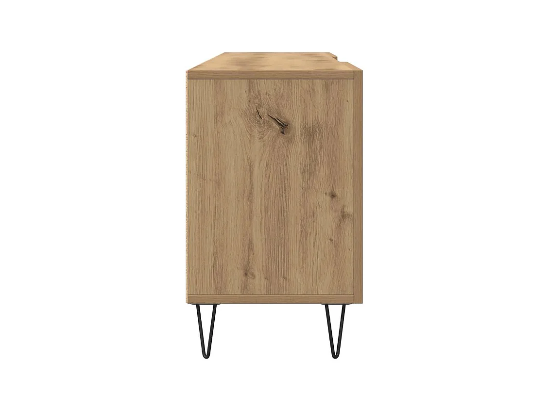 Meuble TV chêne artisanal 150x30x50 cm bois d'ingénierie