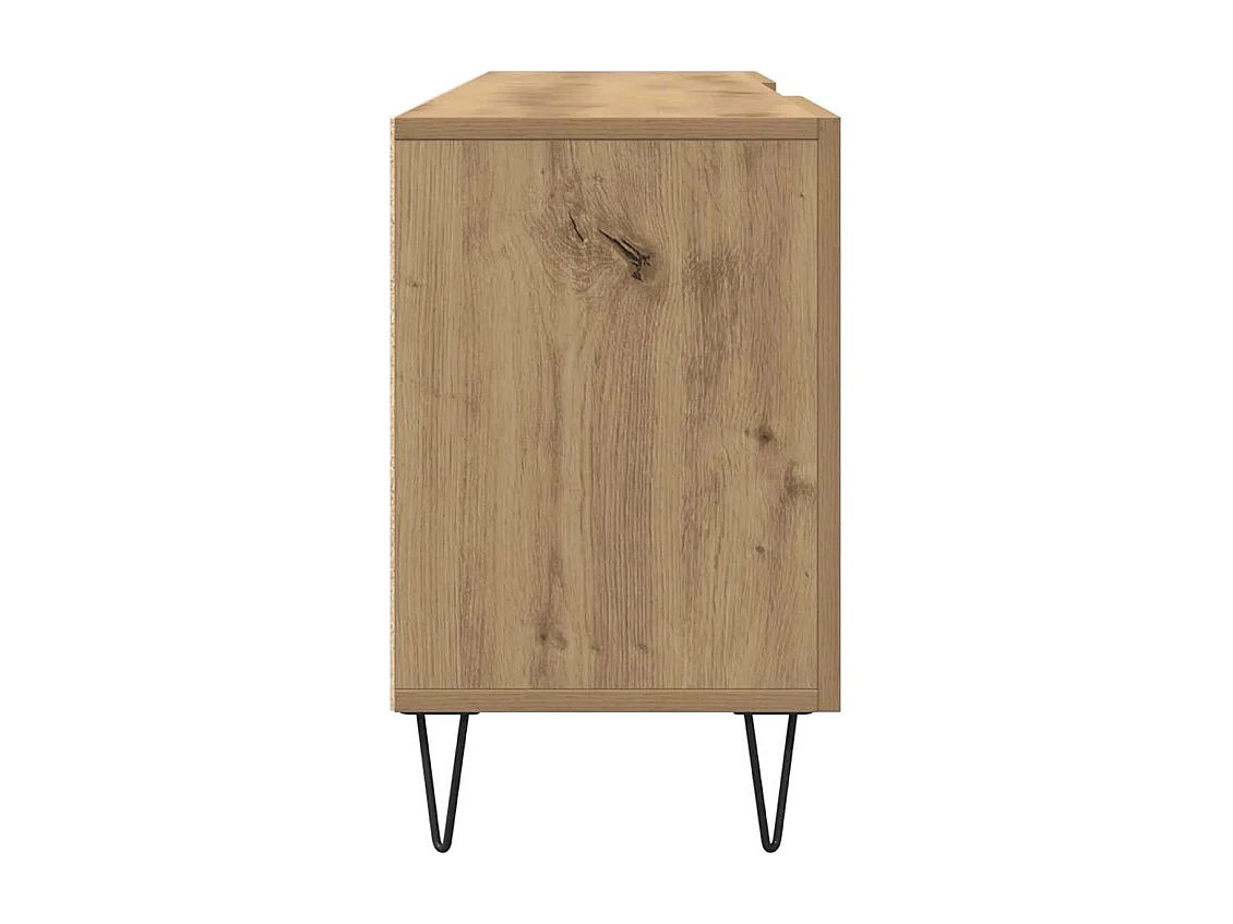 Meuble TV chêne artisanal 150x30x50 cm bois d'ingénierie