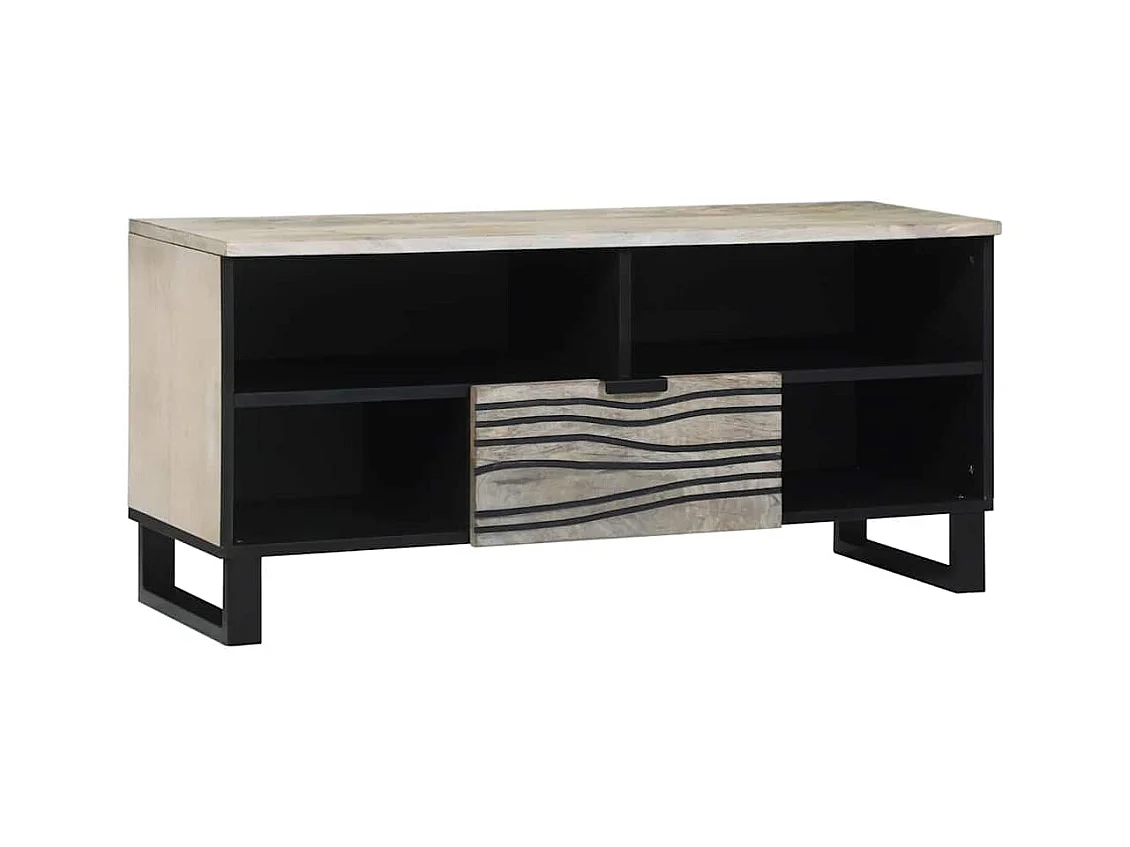 Meubles et étagères de rangement pour médias Blanc et Noir