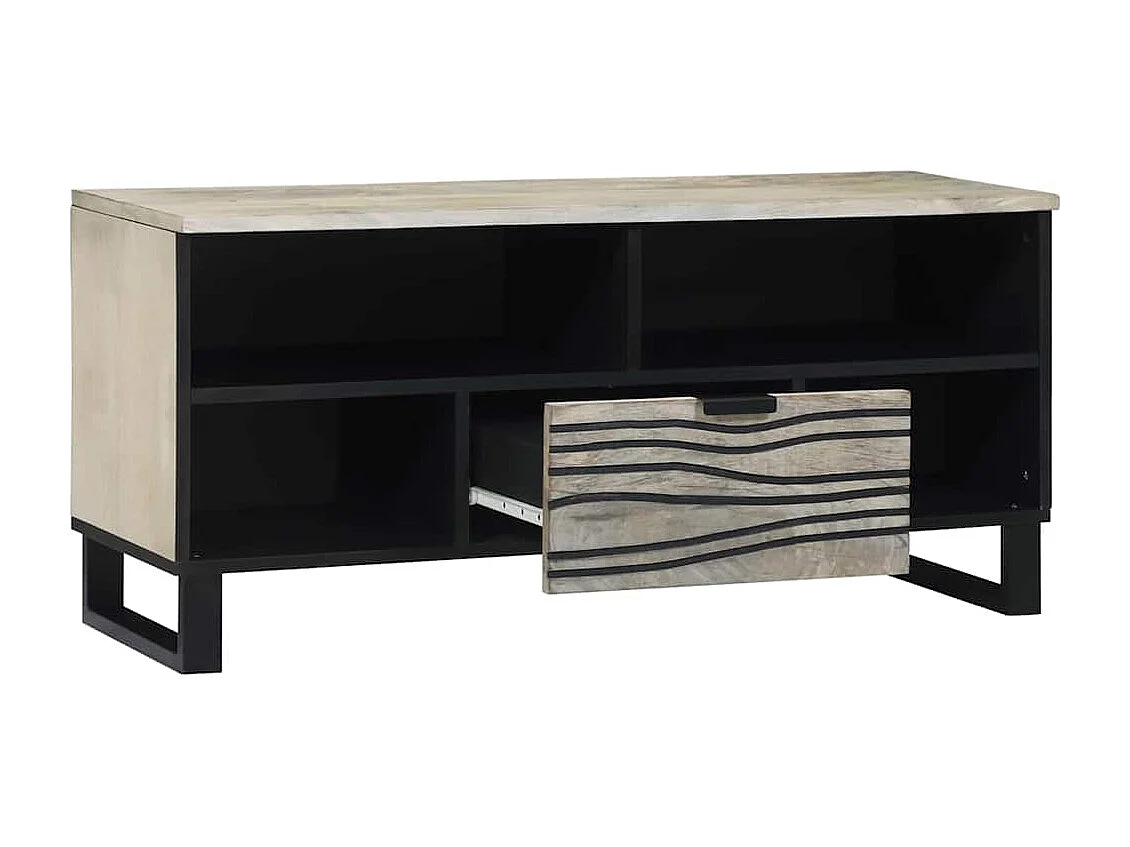 Meubles et étagères de rangement pour médias Blanc et Noir