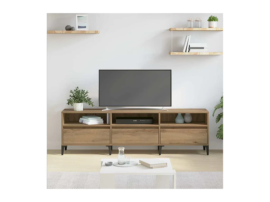 Meuble TV chêne artisanal 150 x 30 x 44.5 cm Bois d'ingénierie