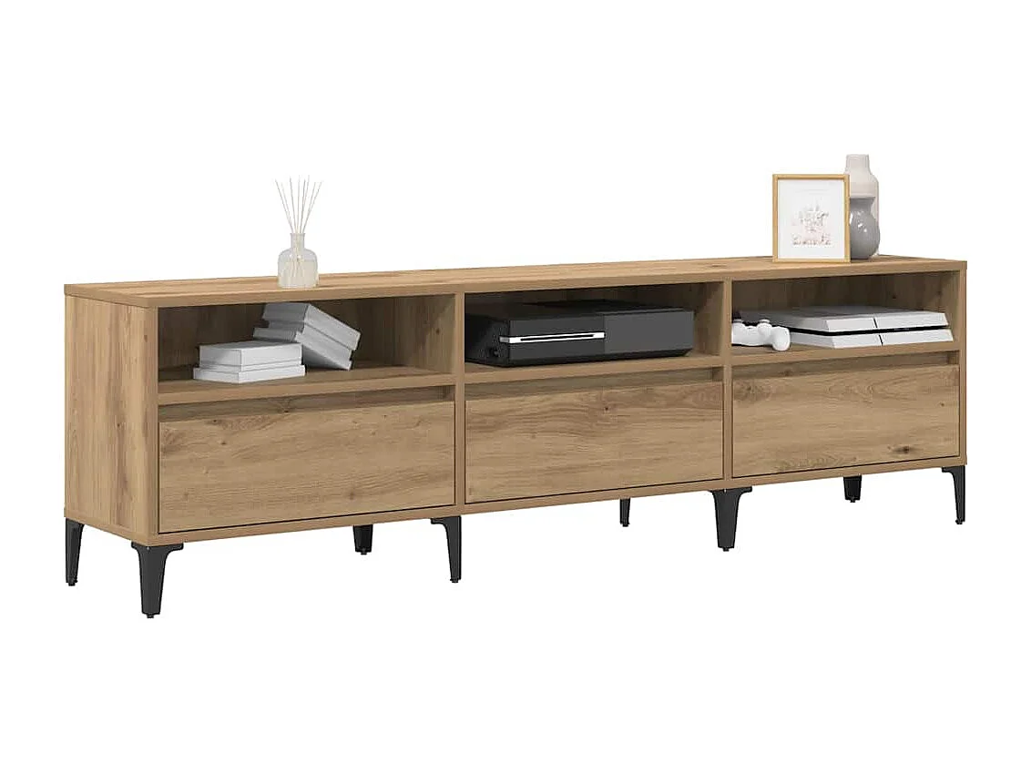 Meuble TV chêne artisanal 150 x 30 x 44.5 cm Bois d'ingénierie