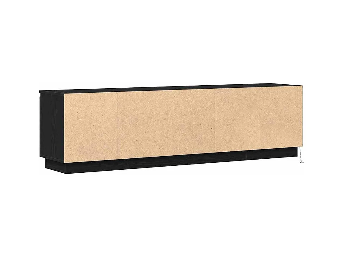 Meuble TV avec LED Chêne noir 180 x 38 x 49 cm