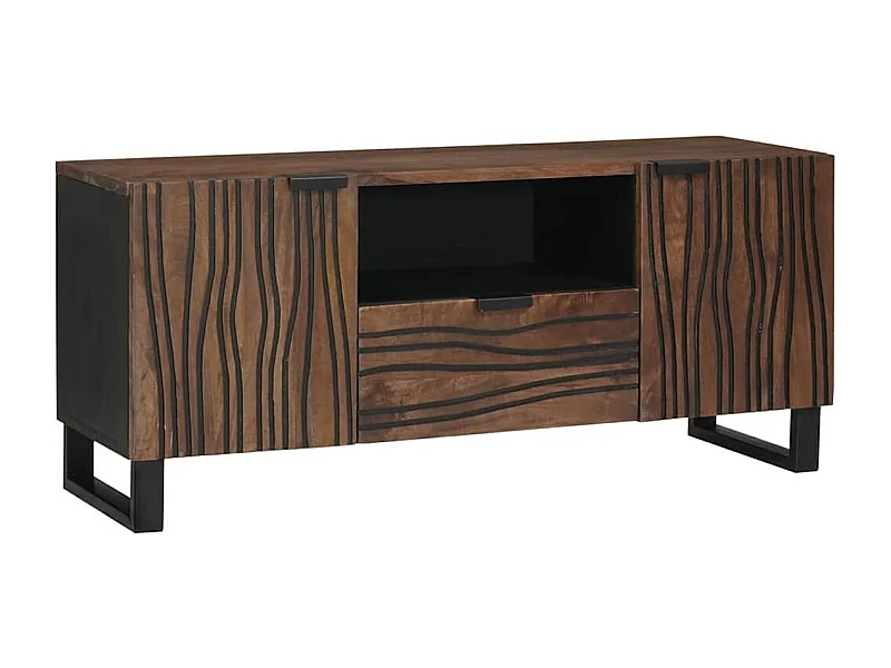 Meuble TV Marron 105 x 33 x 46 cm bois de manguier massif