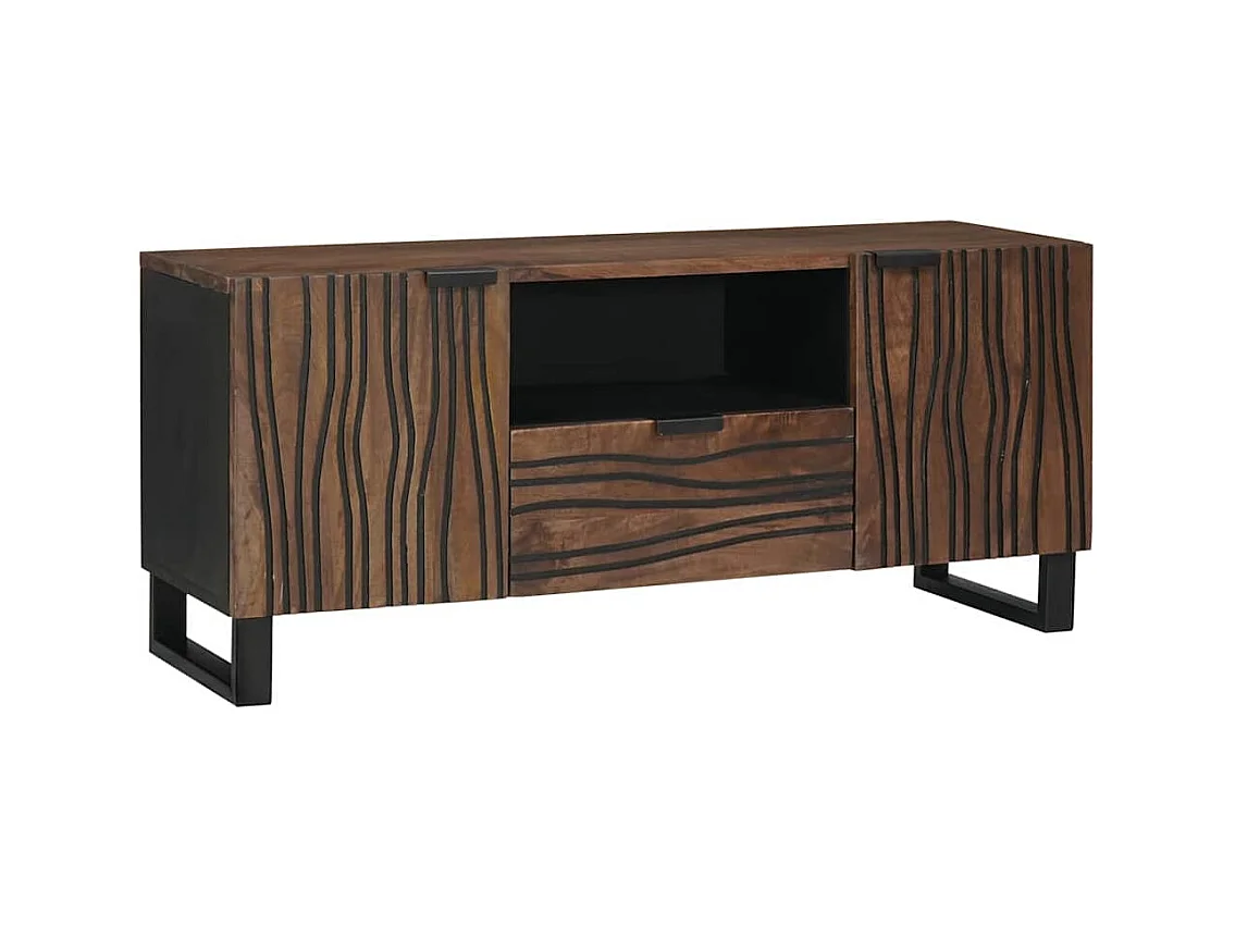 Meuble TV Marron 105 x 33 x 46 cm bois de manguier massif